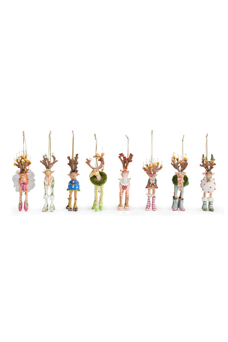Dash Away 8-Piece Reindeer Ornament Set, Main, color, MULTI
