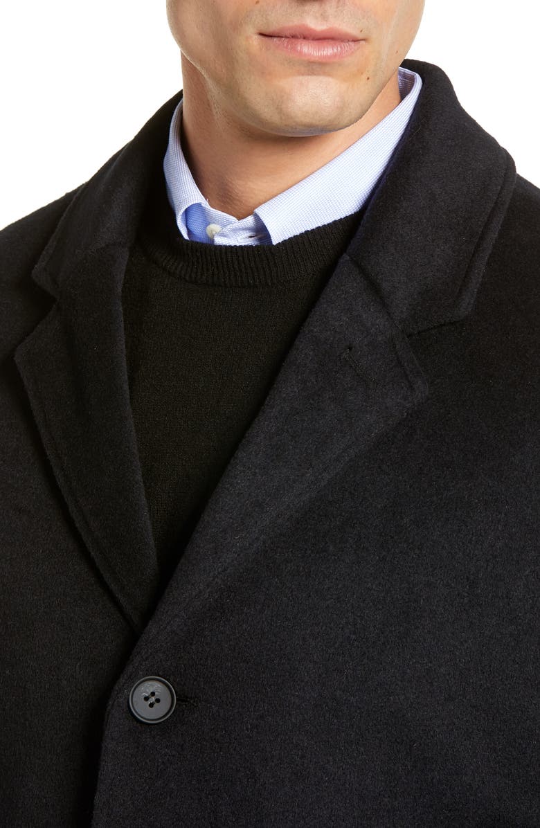 Cole Haan Regular Fit Stretch Wool Coat, Alternate, color, Navy