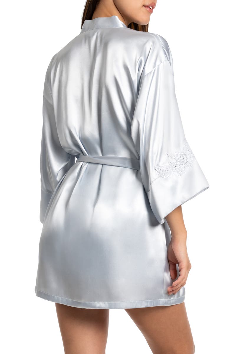 In Bloom by Jonquil Reine Lace Trim Satin Robe, Alternate, color,