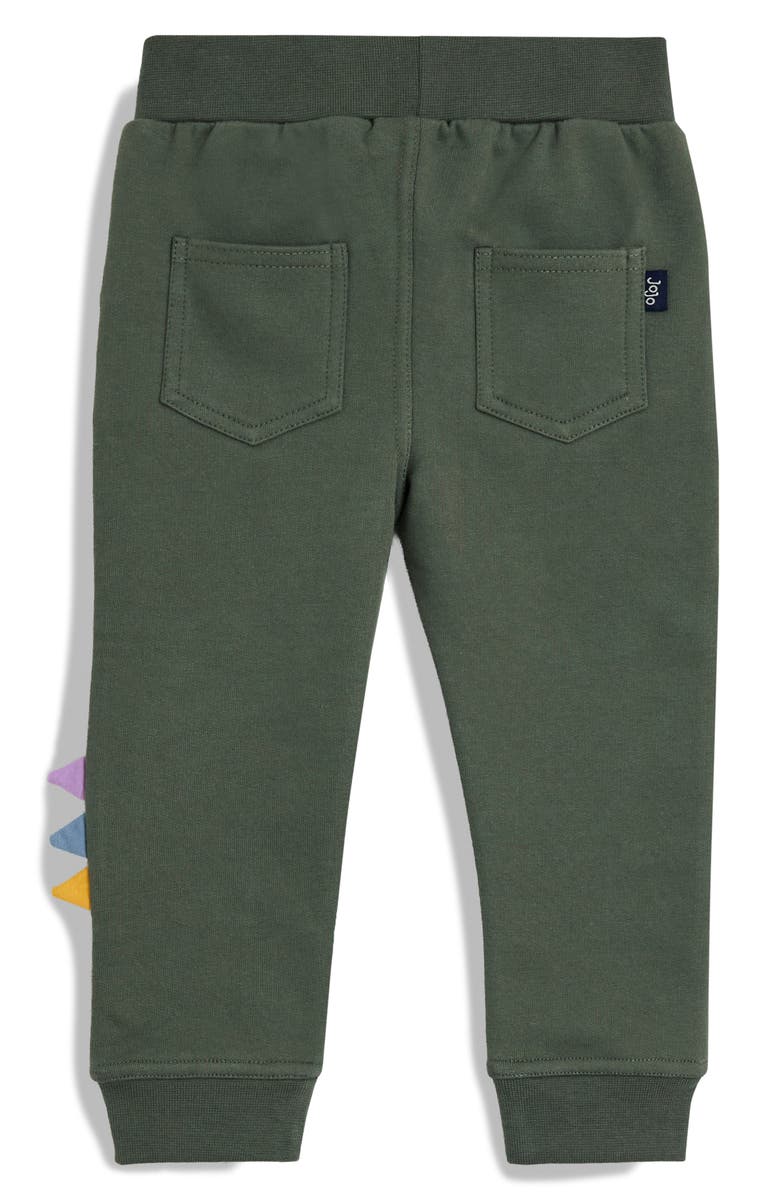 JOJO MAMAN BEBE Kids' Roar Dinosaur Appliqué Cotton Joggers, Alternate, color, Khaki