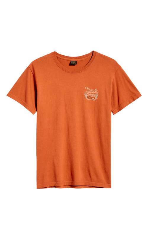 Dark Seas Lagoon Cotton Graphic T-shirt In Orange