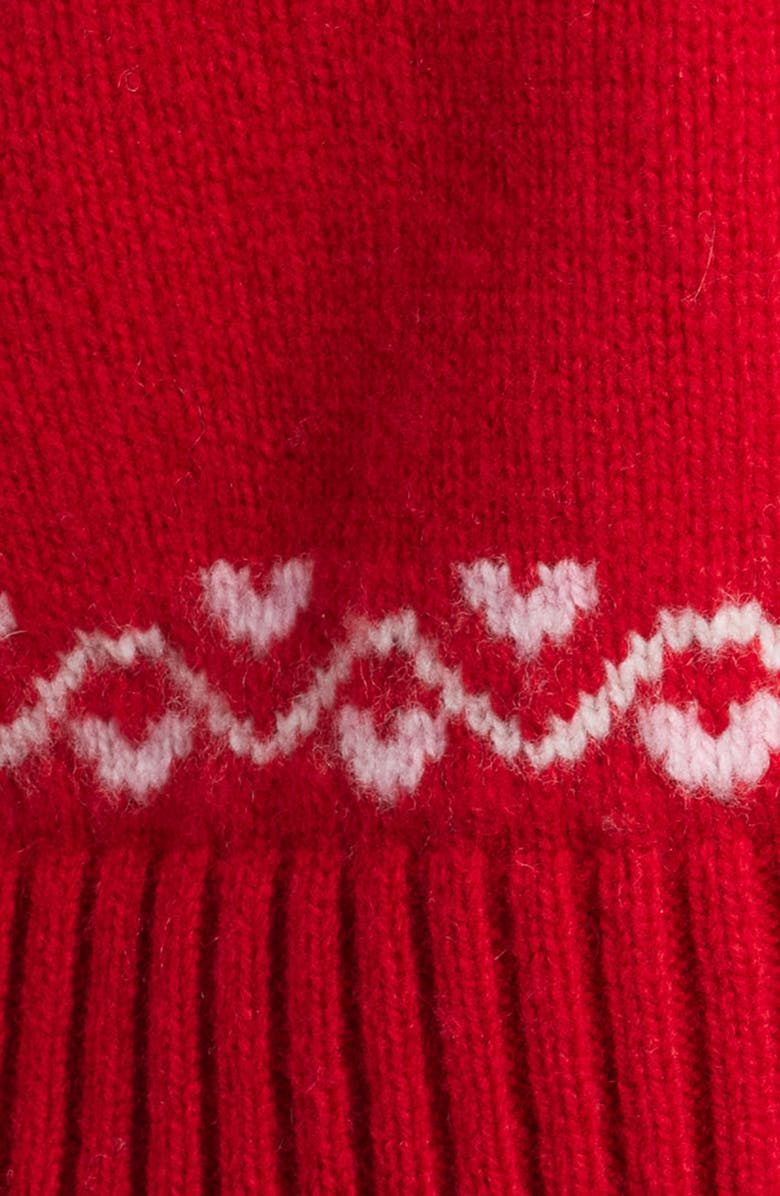 LoveShackFancy Shantae Fair Isle Merino Wool Cardigan, Alternate, color, Red Velvet Truffle