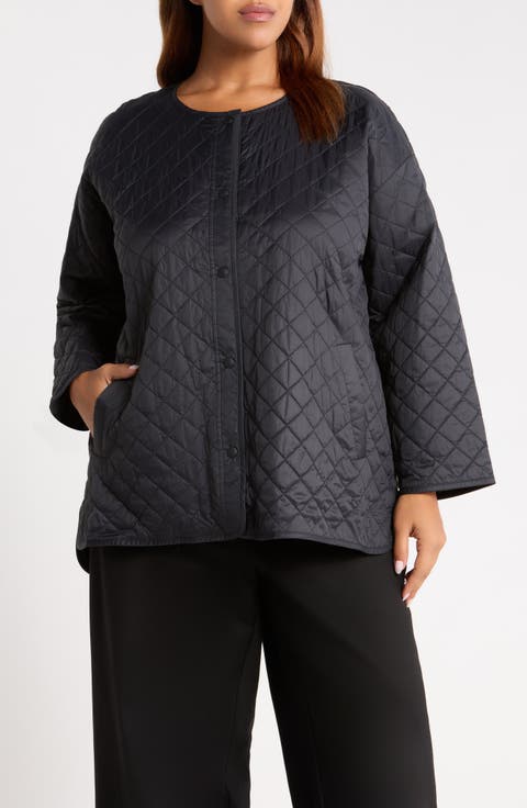 Round Neck Quilted Short Coat