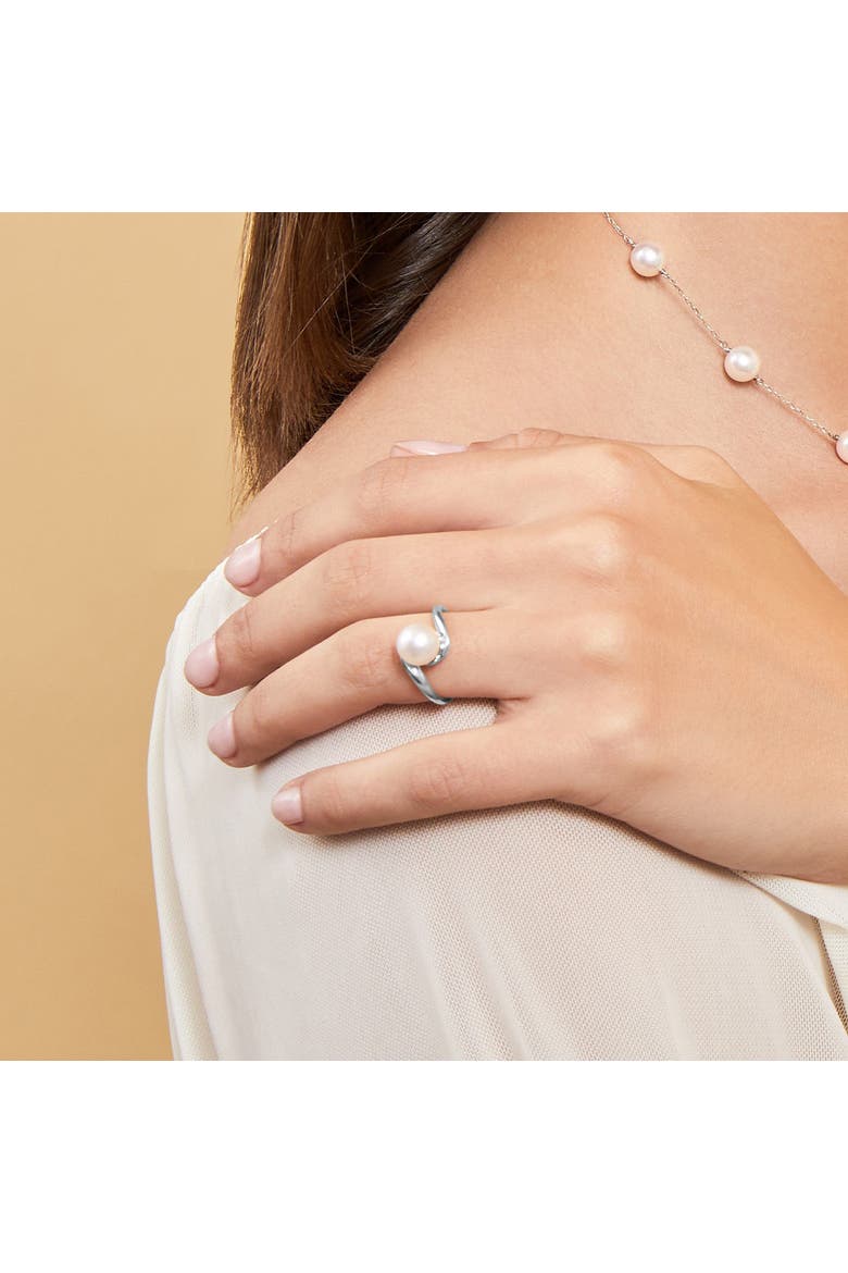 14K Gold White South Sea Pearl Felice Ring, Alternate, color, White Gold