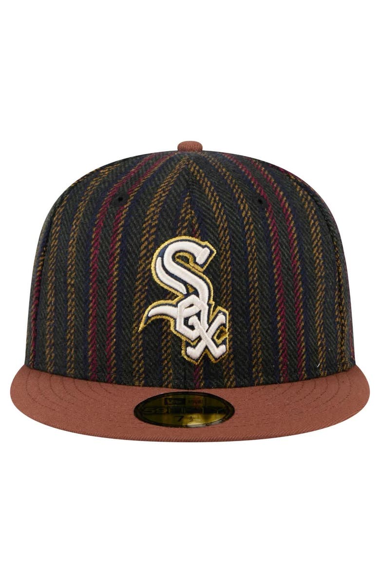 New Era Men's New Era Brown Chicago White Sox Vintage Herringbone 59FIFTY Fitted Hat, Alternate, color, Brown