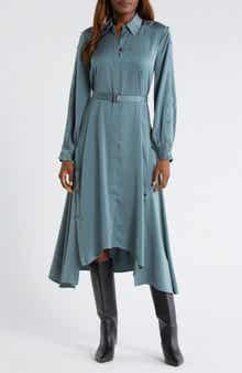 Lexi Long Sleeve High-Low Shirtdress