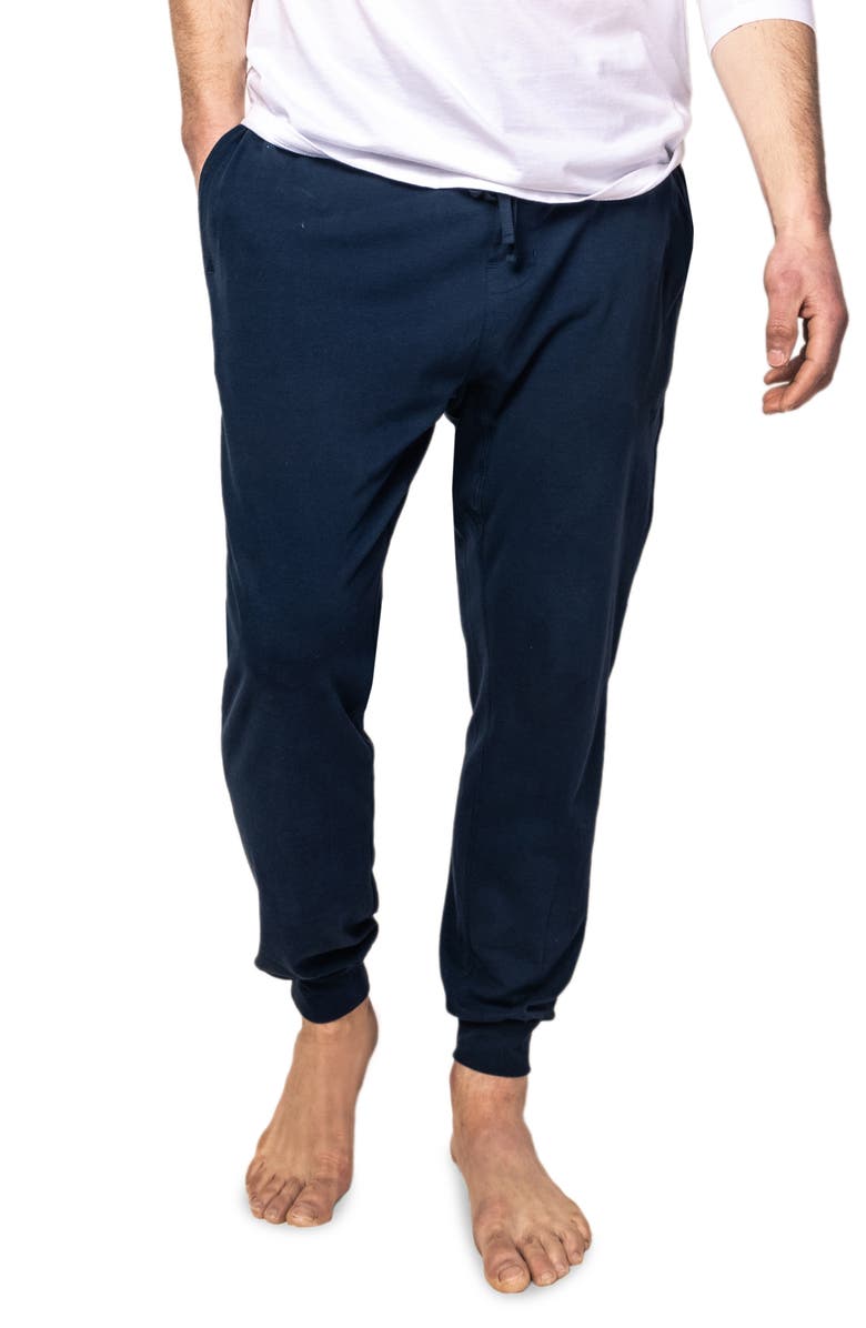 Petite Plume Pima Cotton Pajama Joggers, Main, color, Navy