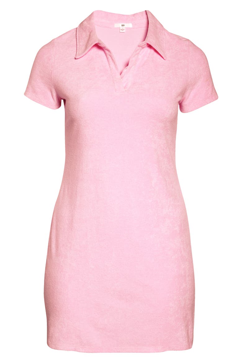 Polo Terry Cloth Minidress, Alternate, color, PINK OPAL