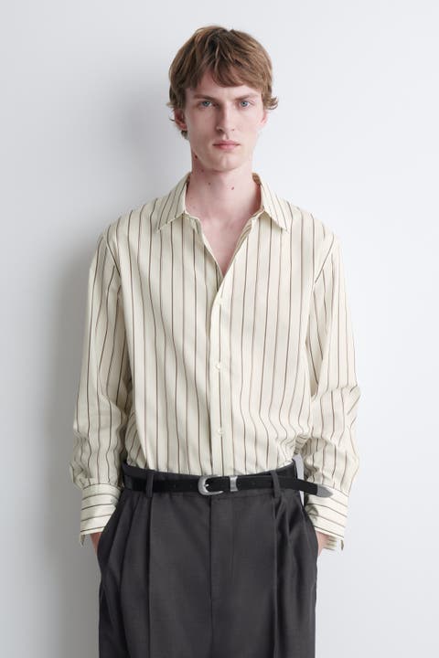 Striped Structured Cotton-Silk Shirt