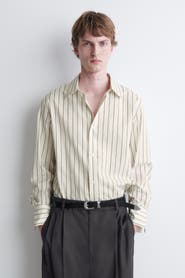 COS Striped Structured Cotton-Silk Shirt