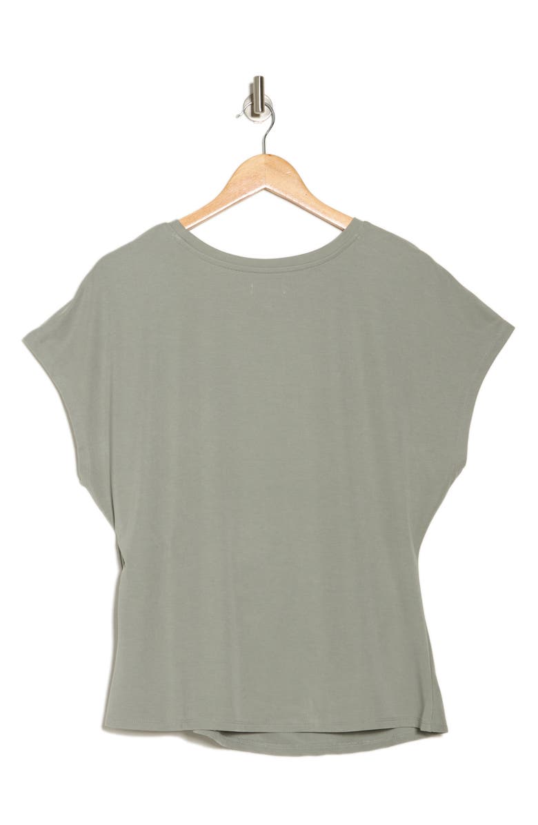 NORDSTROM RACK Short Sleeve Tie Detail Top, Alternate, color, Green Halo