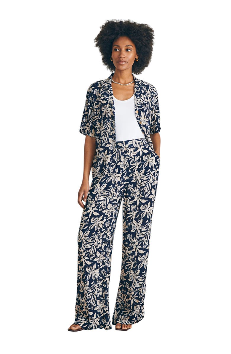 Faherty Cabana Print Pants, Alternate, color, Navy Canopy Floral