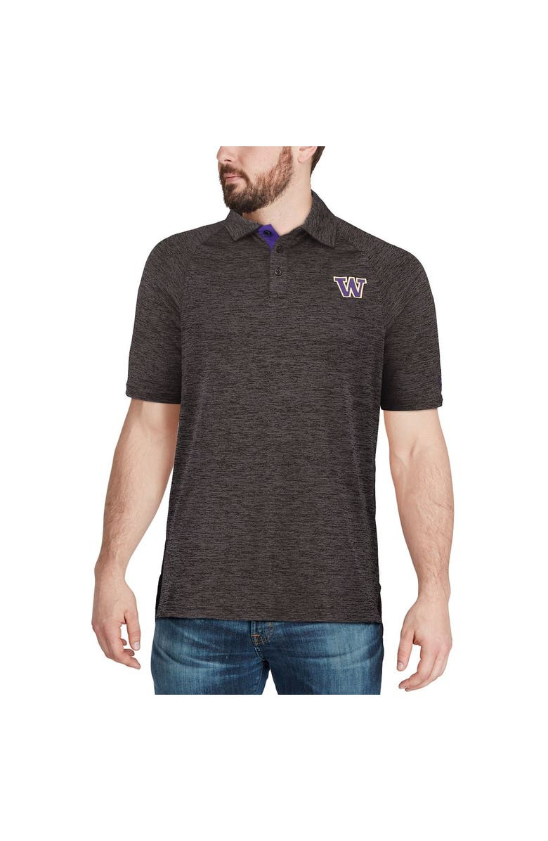 COLOSSEUM Men's Colosseum Black Washington Huskies Down Swing Polo, Alternate, color, Heather Black