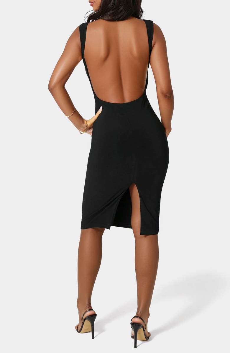 bebe Open Back Minidress, Alternate, color, Black