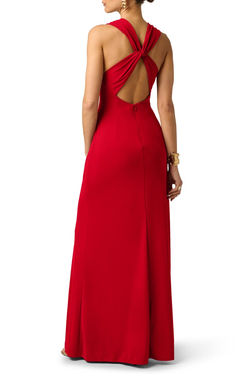 Adrianna Papell Ruched Drape Sleeveless Jersey Gown, Alternate, color, 