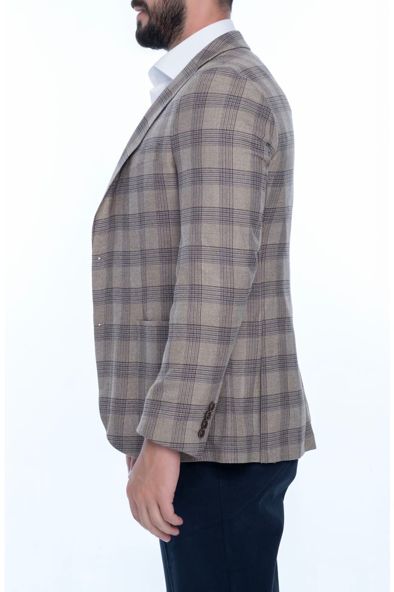 Plaid Sport Coat, Alternate, color, DARK BEIGE