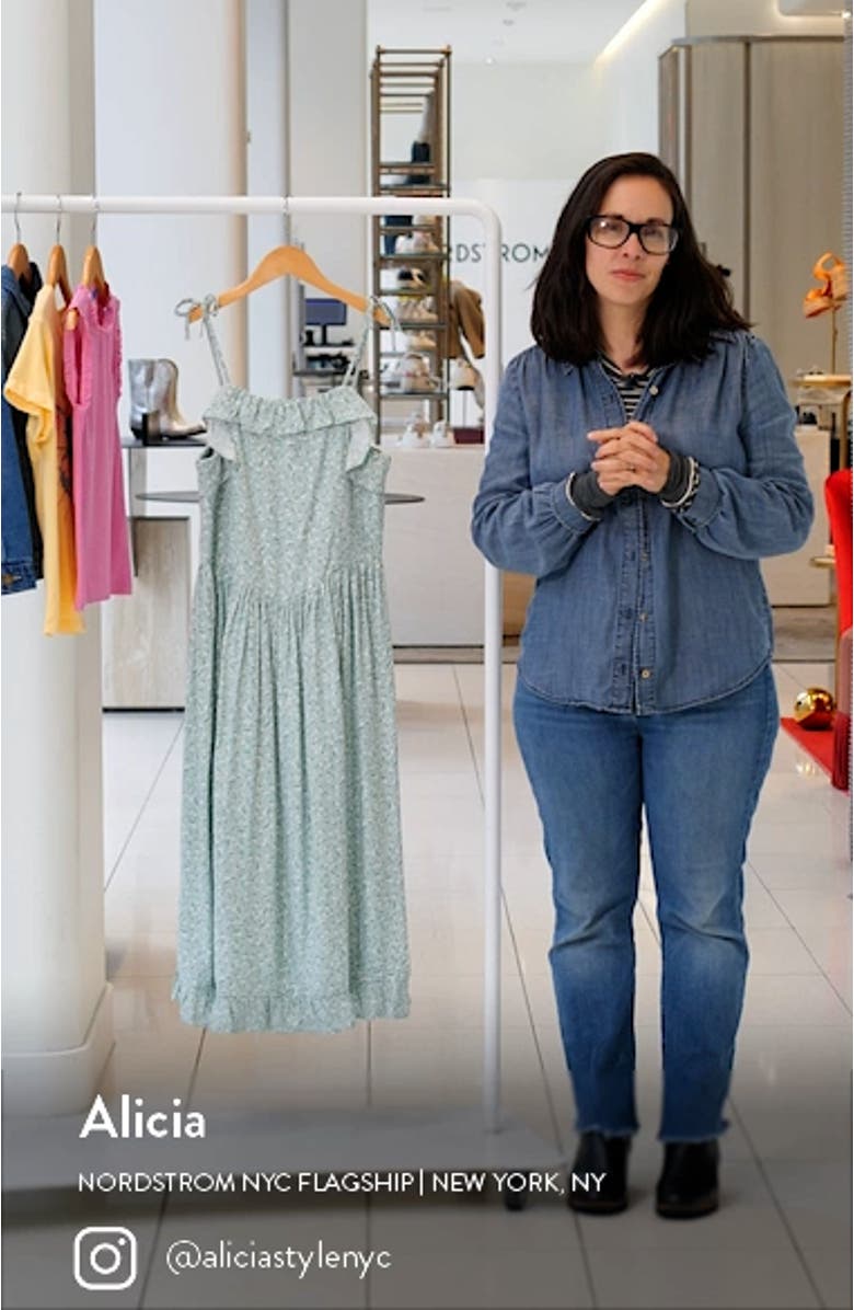 Kids' Floral Ruffle Tie Strap Sundress, sales video thumbnail