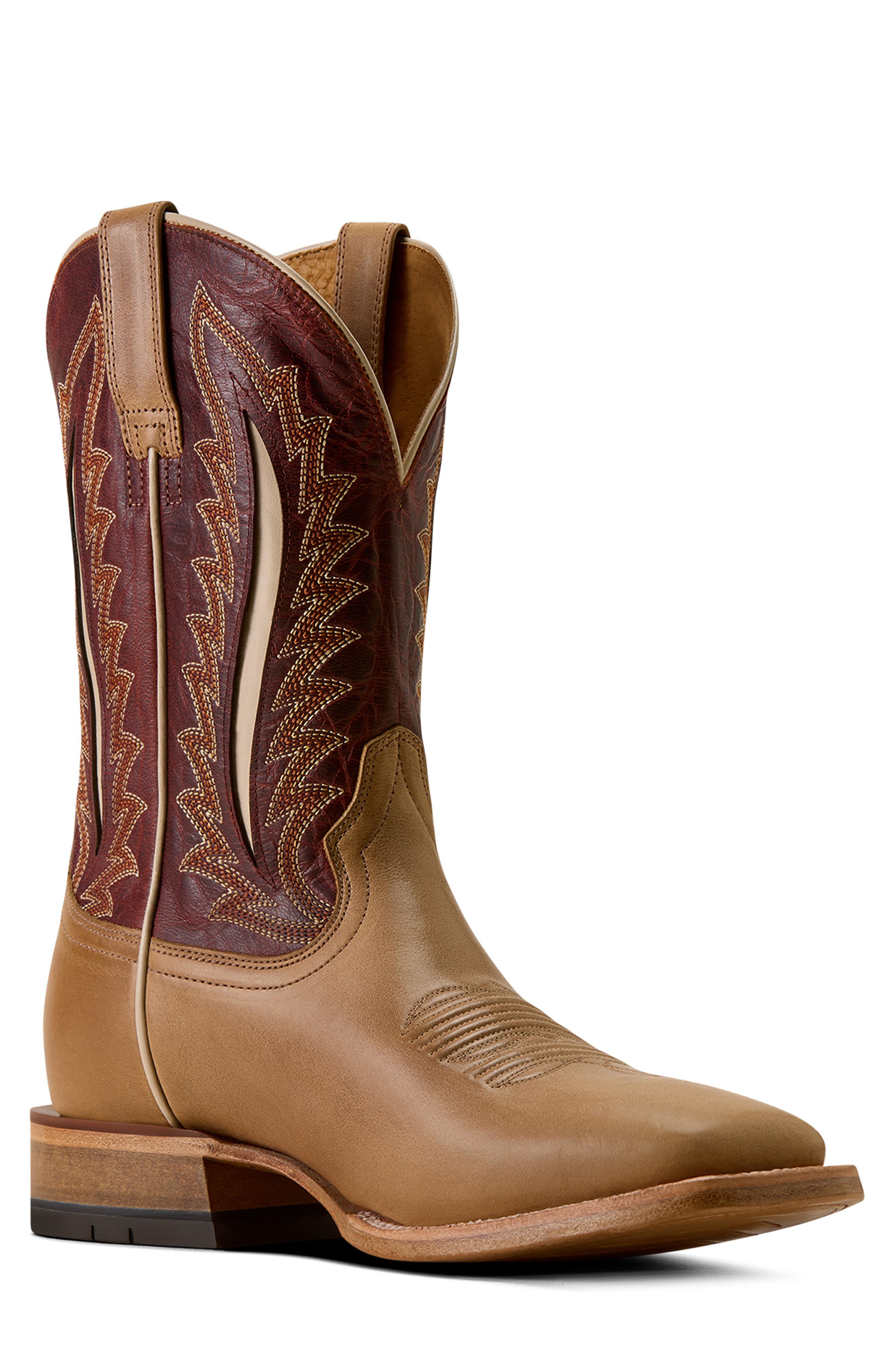 Gage Wide Square Toe Cowboy Boot, Main, color, FADED CARAMEL