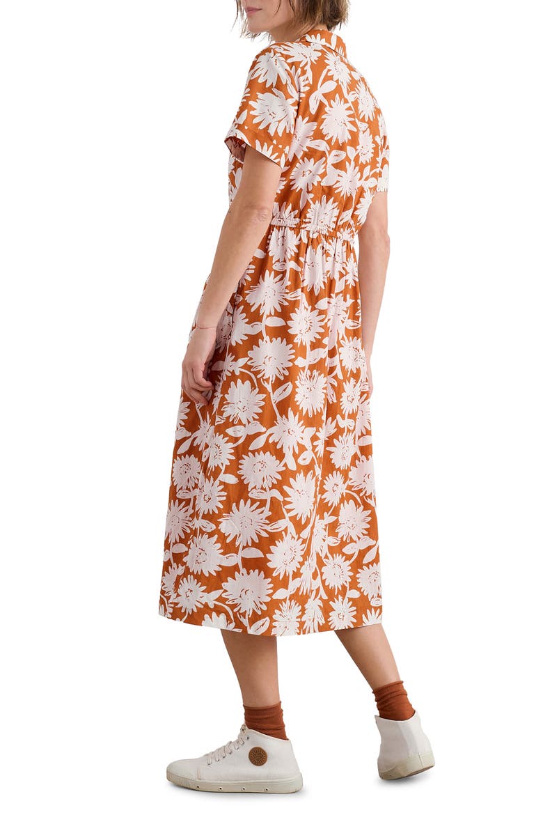 Fleet Daisy Print Organic Cotton Midi Shirtdress, Alternate, color, DAISY SHADOW CUMIN