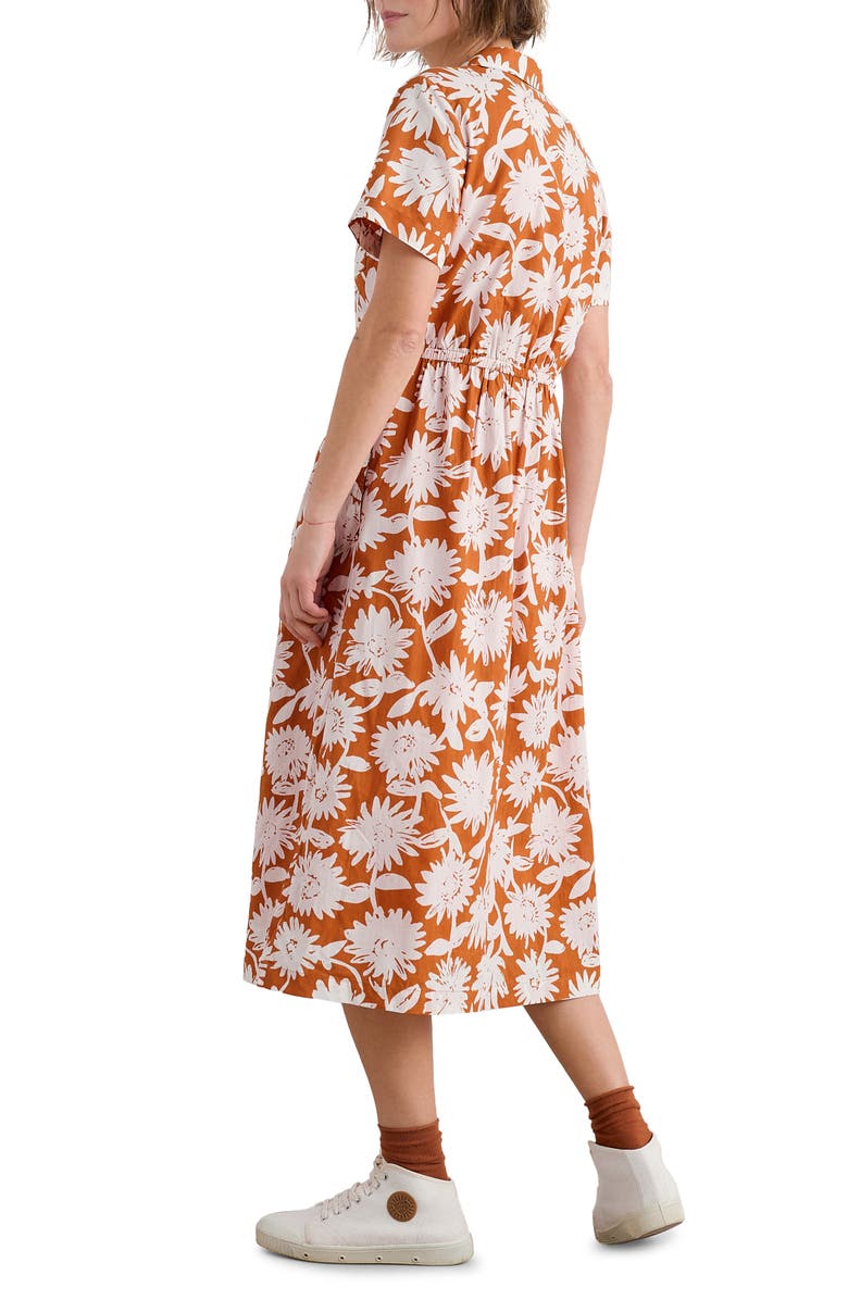Seasalt Cornwall Fleet Daisy Print Organic Cotton Midi Shirtdress, Alternate, color, Daisy Shadow Cumin