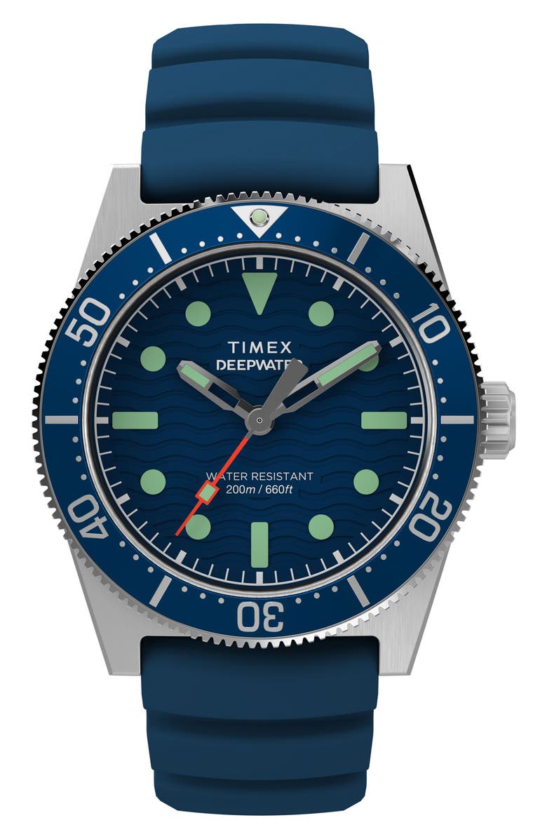 Timex<sup>®</sup> Deepwater Reef Synthetic Strap Watch, 41mm, Main, color, Blue
