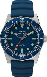 Timex® Deepwater Reef Synthetic Strap Watch, 41mm