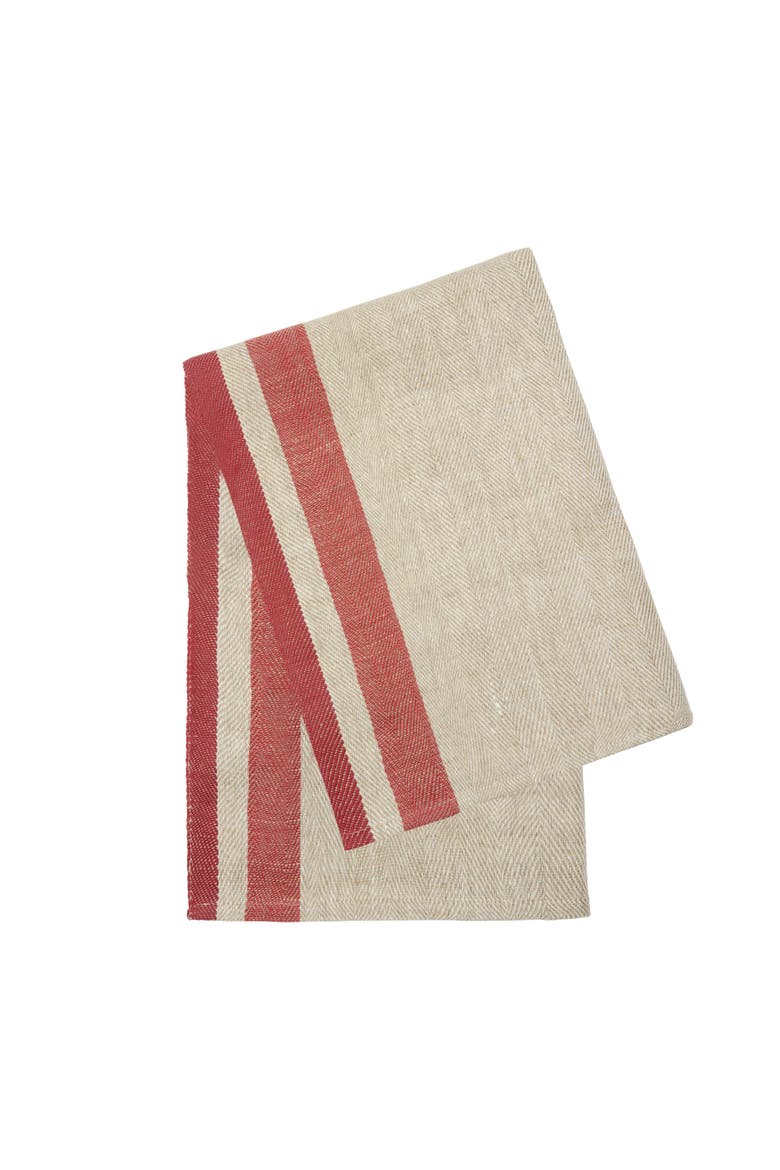 Gordes Tea Towel - Set of 2, Alternate, color, Red, Natural 20" x 30"