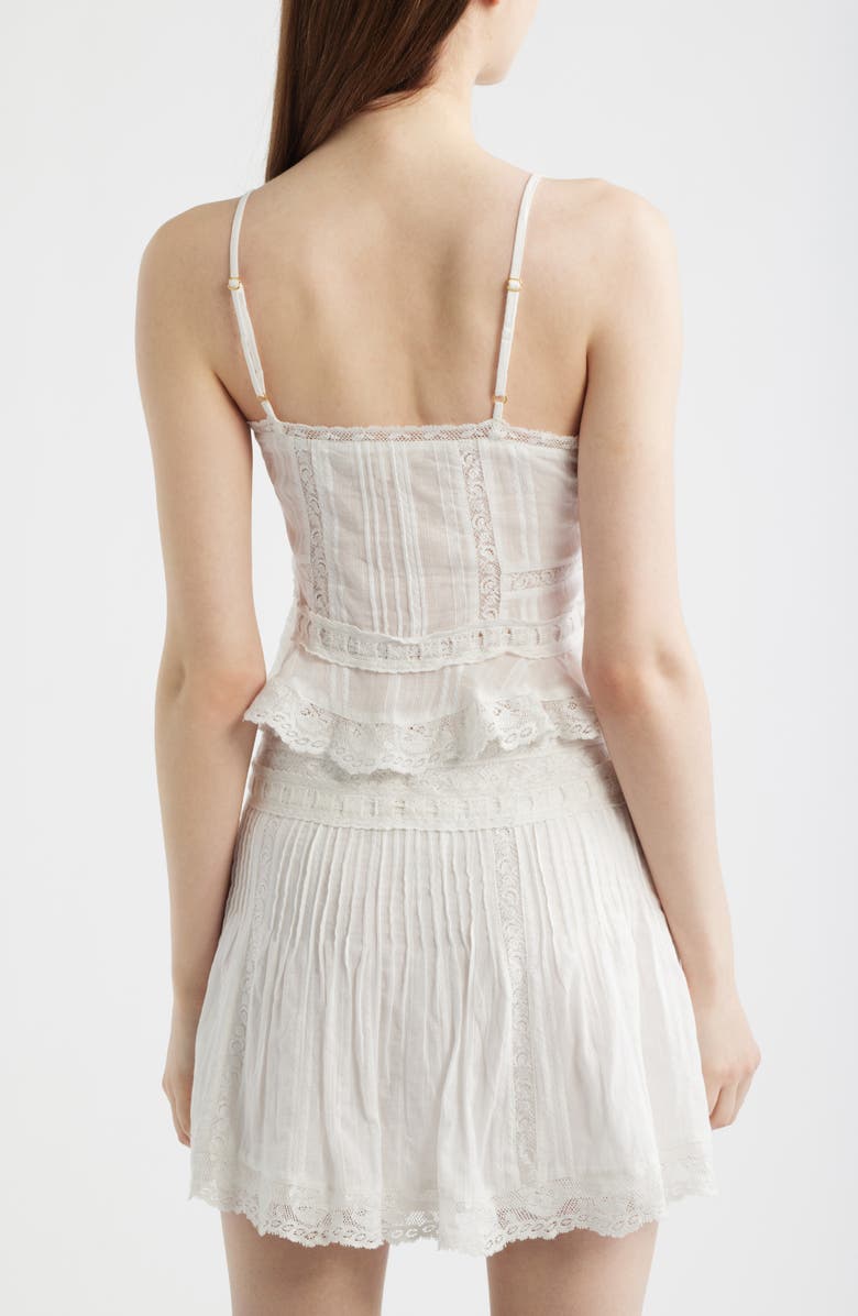 LoveShackFancy Avra Lace Trim Crop Top, Alternate, color, White