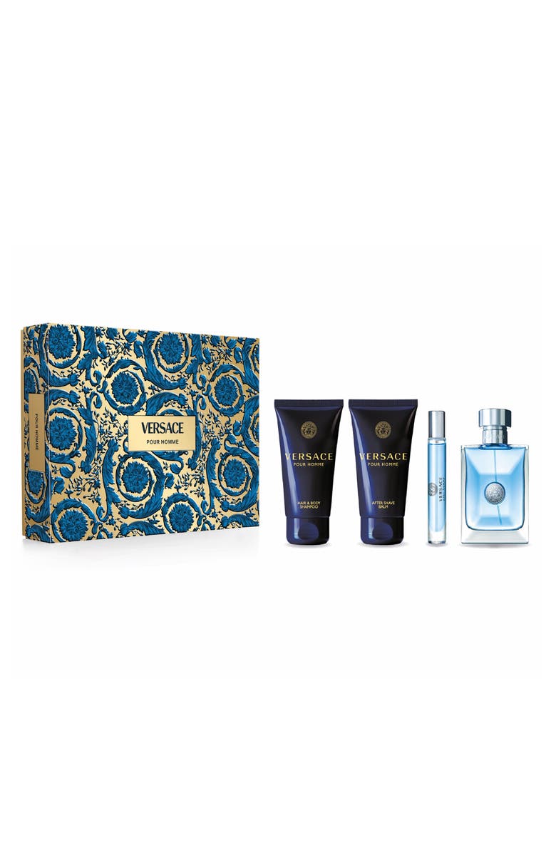Versace Pour Homme Eau de Toilette 4-Piece Gift Set $185 Value, Main, color,