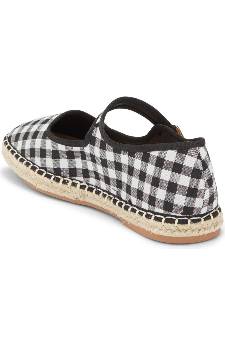TOP MODA Fallon Gingham Mary Jane Flat, Alternate, color, Black Canvas