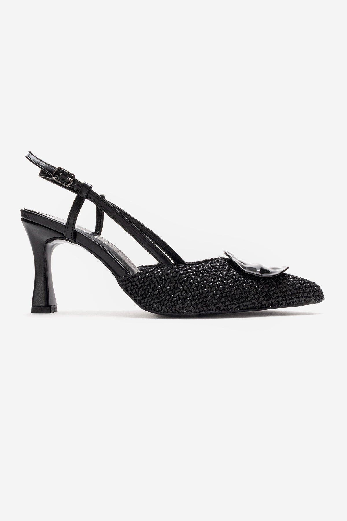 Levia Woven Pointed Toe Slingback Pump, Alternate, color, Black