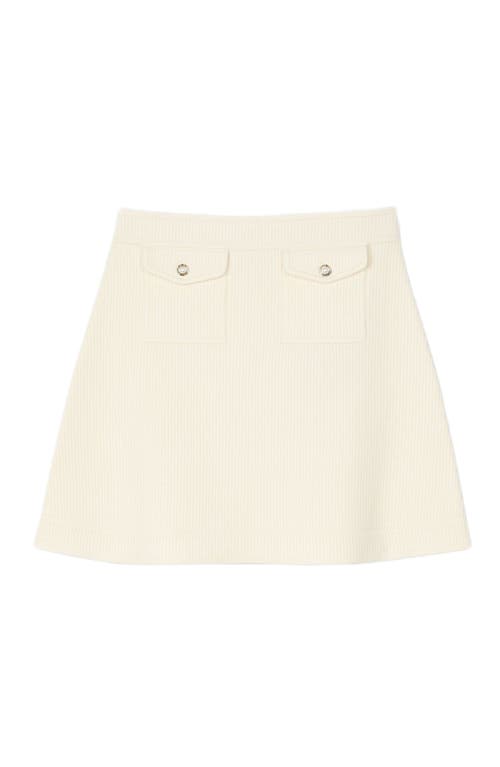 Sandro Short Rib-knit Skirt In Ecru