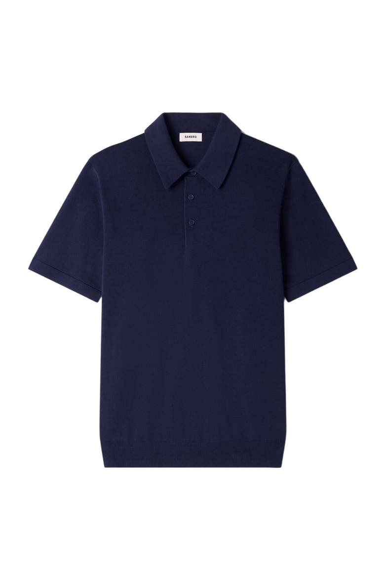 Cotton and silk polo shirt, Alternate, color, Royal blue