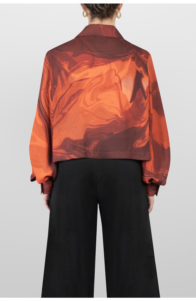 LAURA APARICIO Short Sahariana Blouse, Alternate, color, Orange