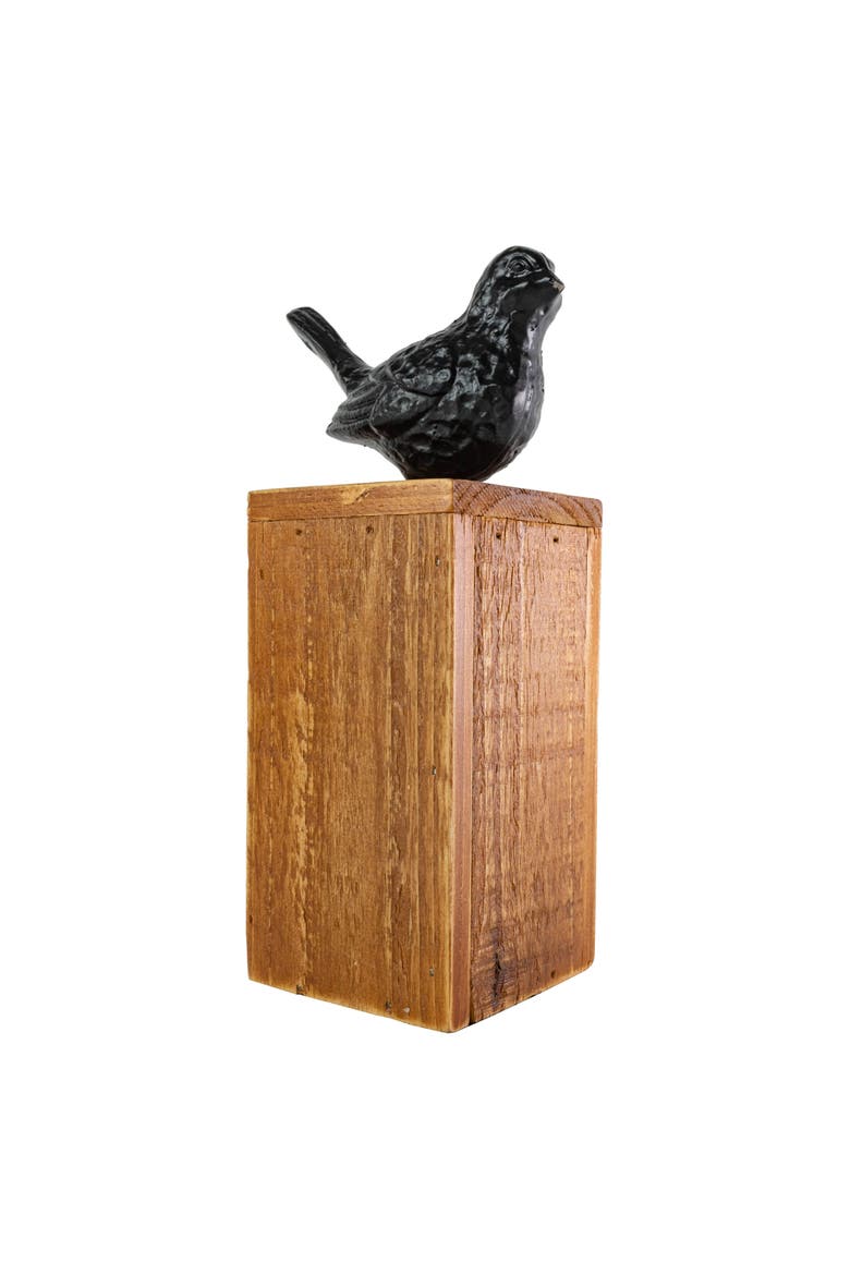Black Bird Figure Cast Iron Wood & MDF, Alternate, color, Black