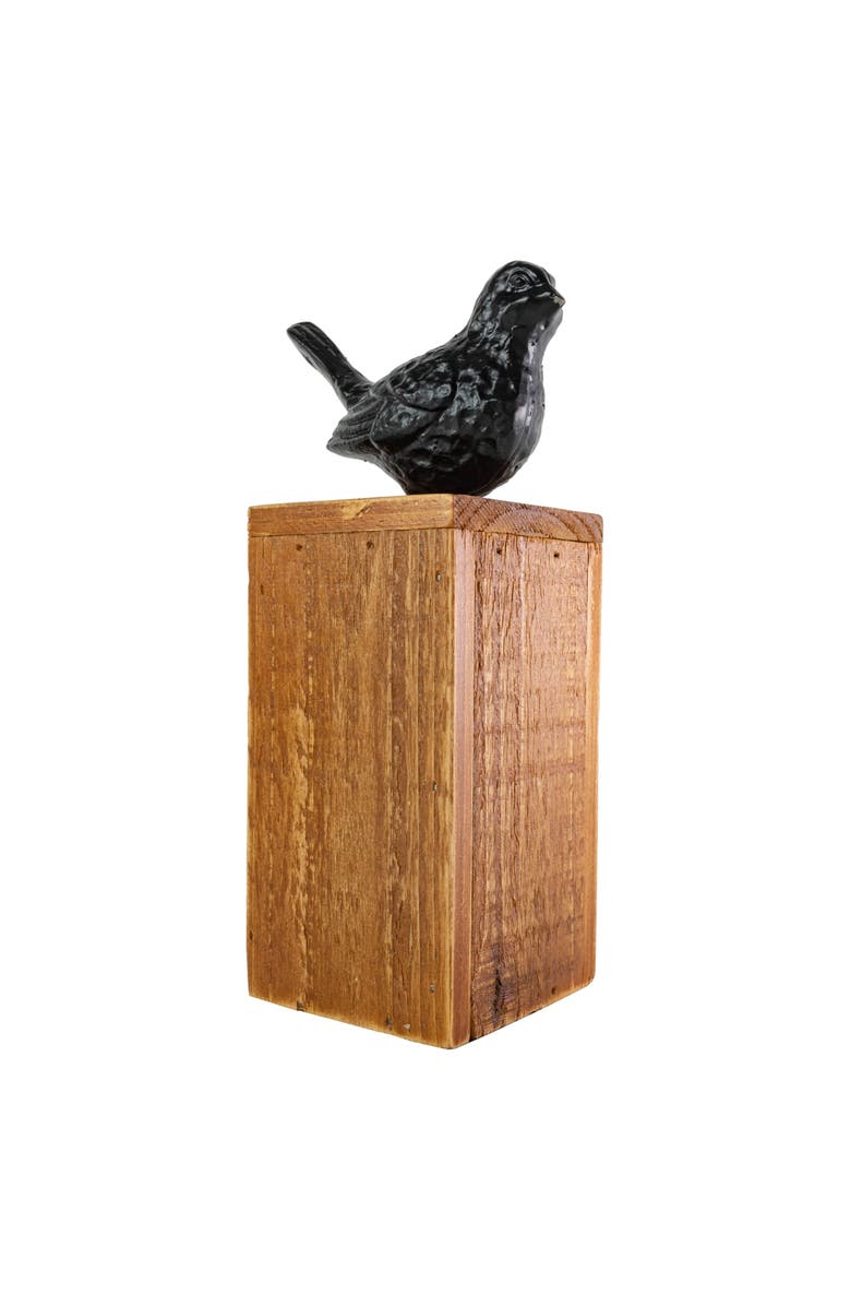 Foreside Home and Garden Black Bird Figure Cast Iron Wood & MDF, Alternate, color, Black