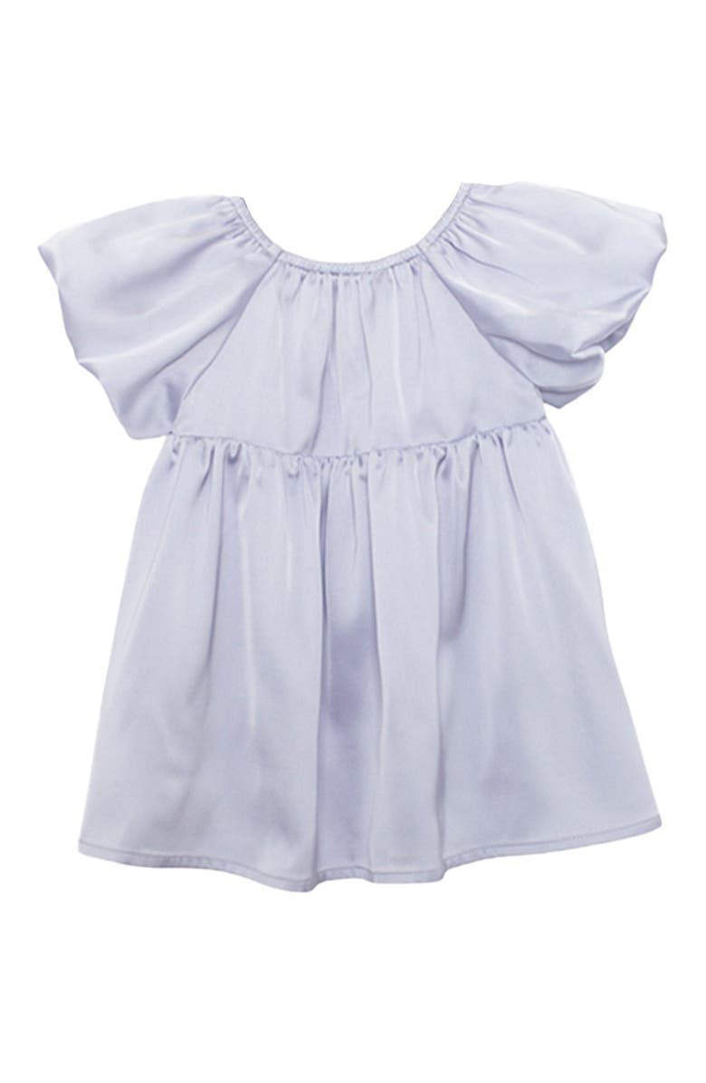 Isobella & Chloe Diamond Dazzle Puff Sleeve Purple Dress, Alternate, color, Purple