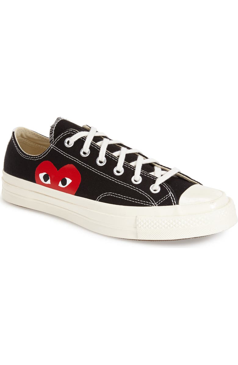 Comme des Garçons PLAY x Converse Chuck Taylor<sup>®</sup> Hidden Heart Low Top Sneaker, Main, color,