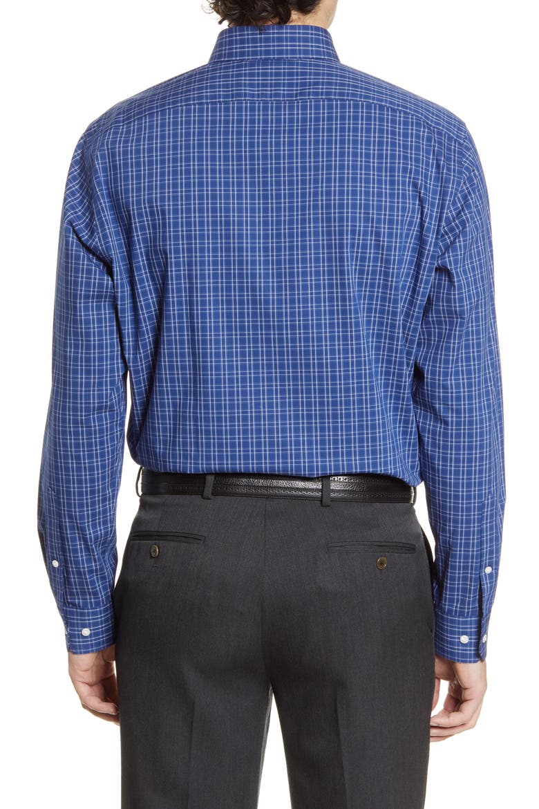 Tech-Smart Traditional Fit Stretch Check Dress Shirt, Alternate, color, BLUE ESTATE SIMPLE CHECK