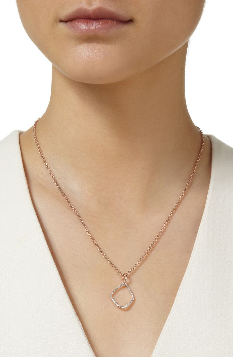 Monica Vinader Riva Diamond Hoop Pendant Charm, Alternate, color, Rose Gold