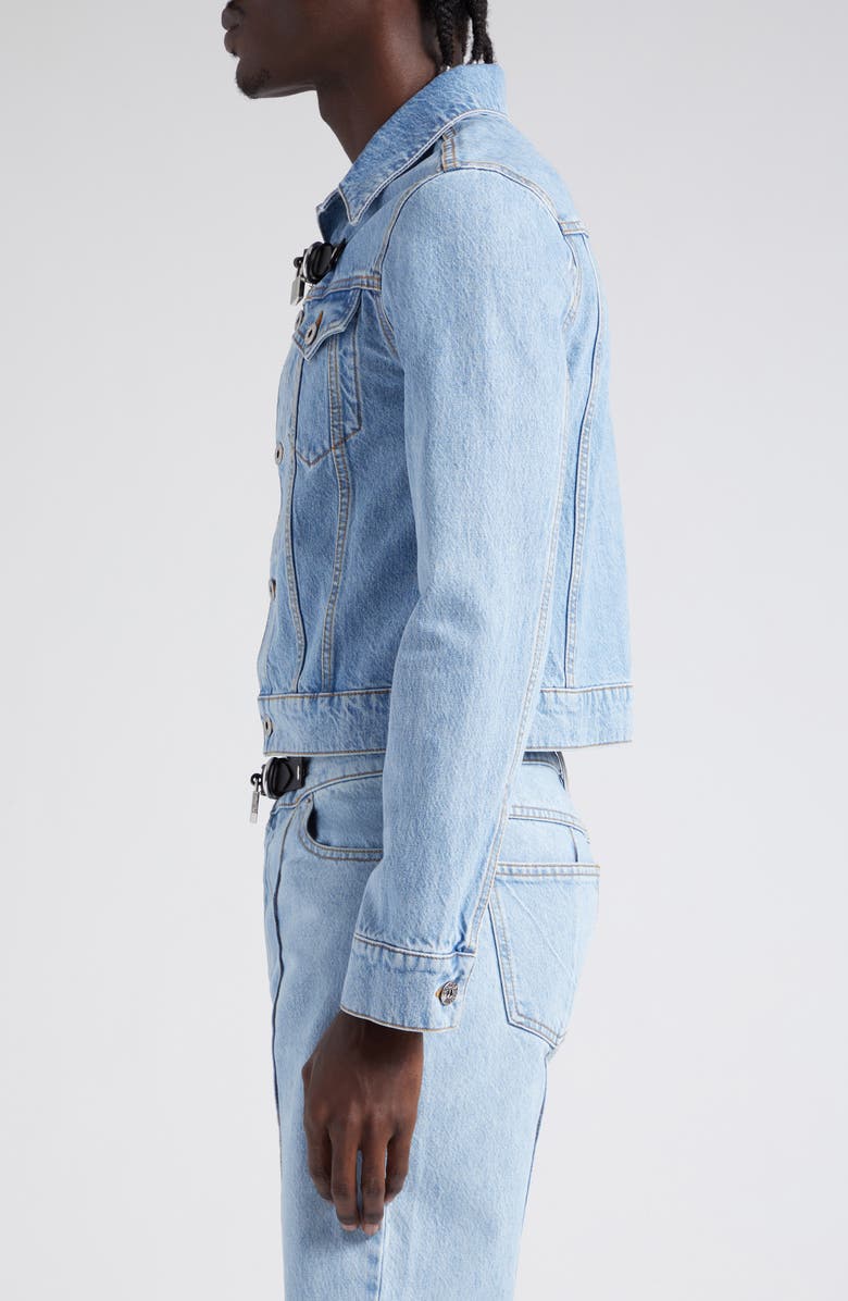 JW Anderson Padlock Strap Denim Trucker Jacket, Alternate, color, 