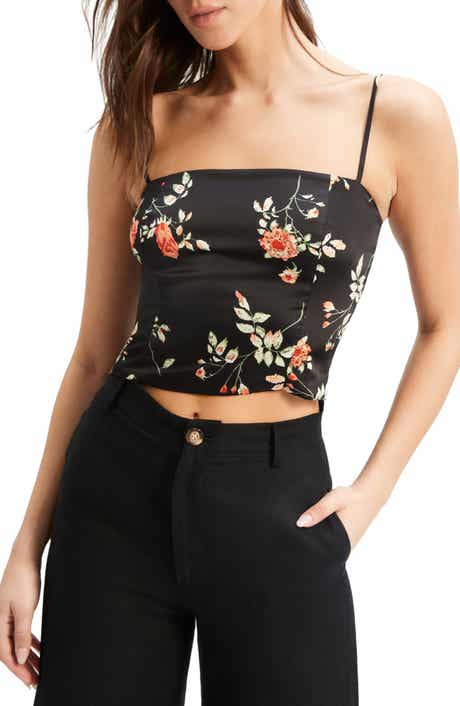 Bardot Sansa Floral Satin Crop Camisole