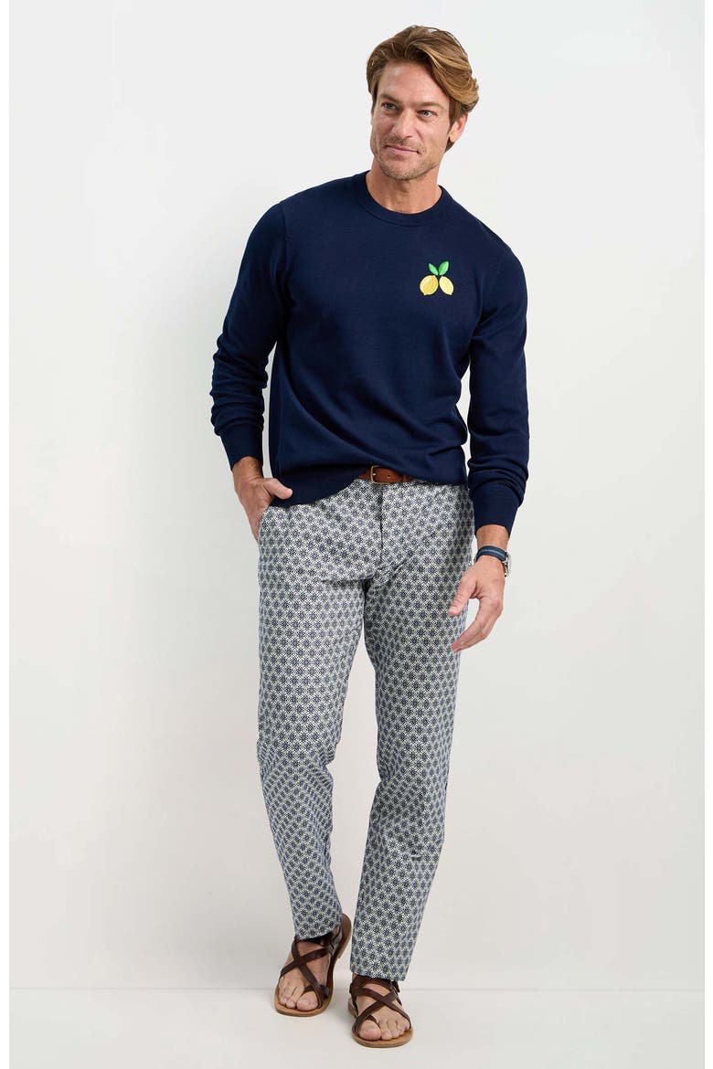 Clyde Slim Trouser Daisy Jacquard, Main, color, Ink