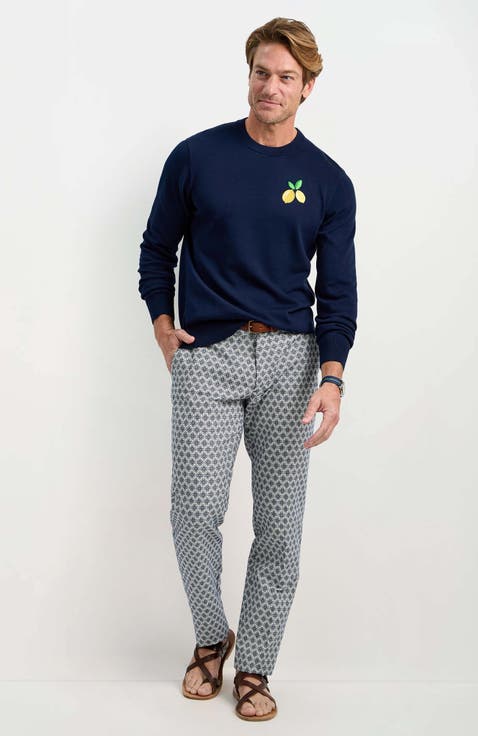 Clyde Slim Trouser Daisy Jacquard