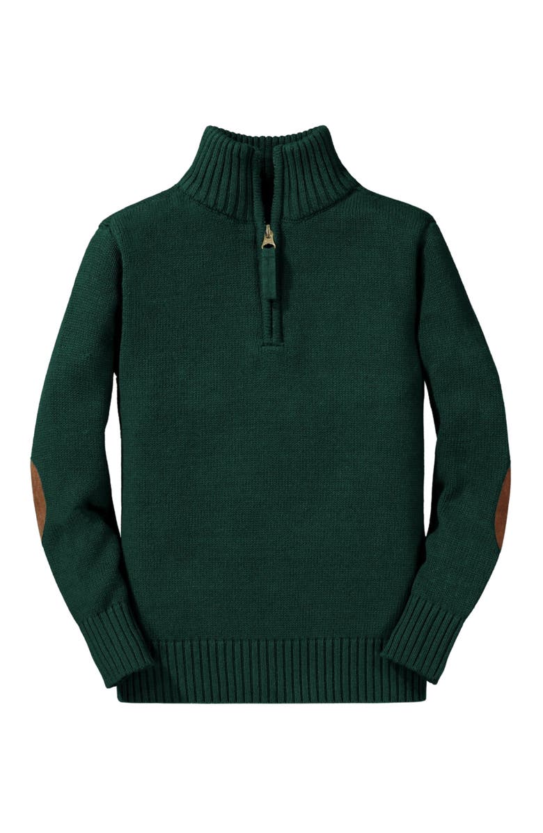 Hope & Henry Boys' Organic Half Zip Pullover Sweater with Elbow Patches, Kids, Alternate, color, 