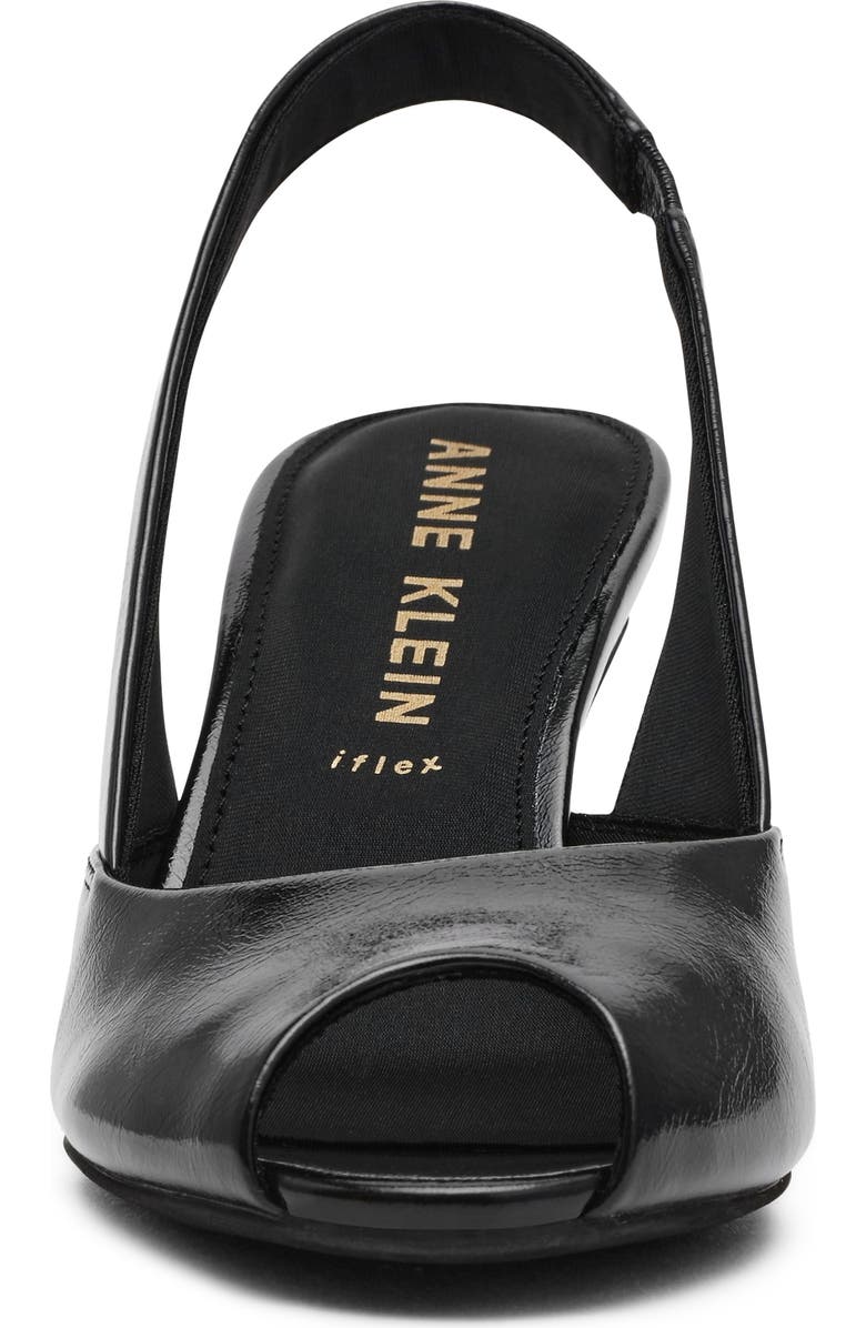 Anne Klein Jovi Slingback Peep Toe Pump, Alternate, color, Black Crinkle