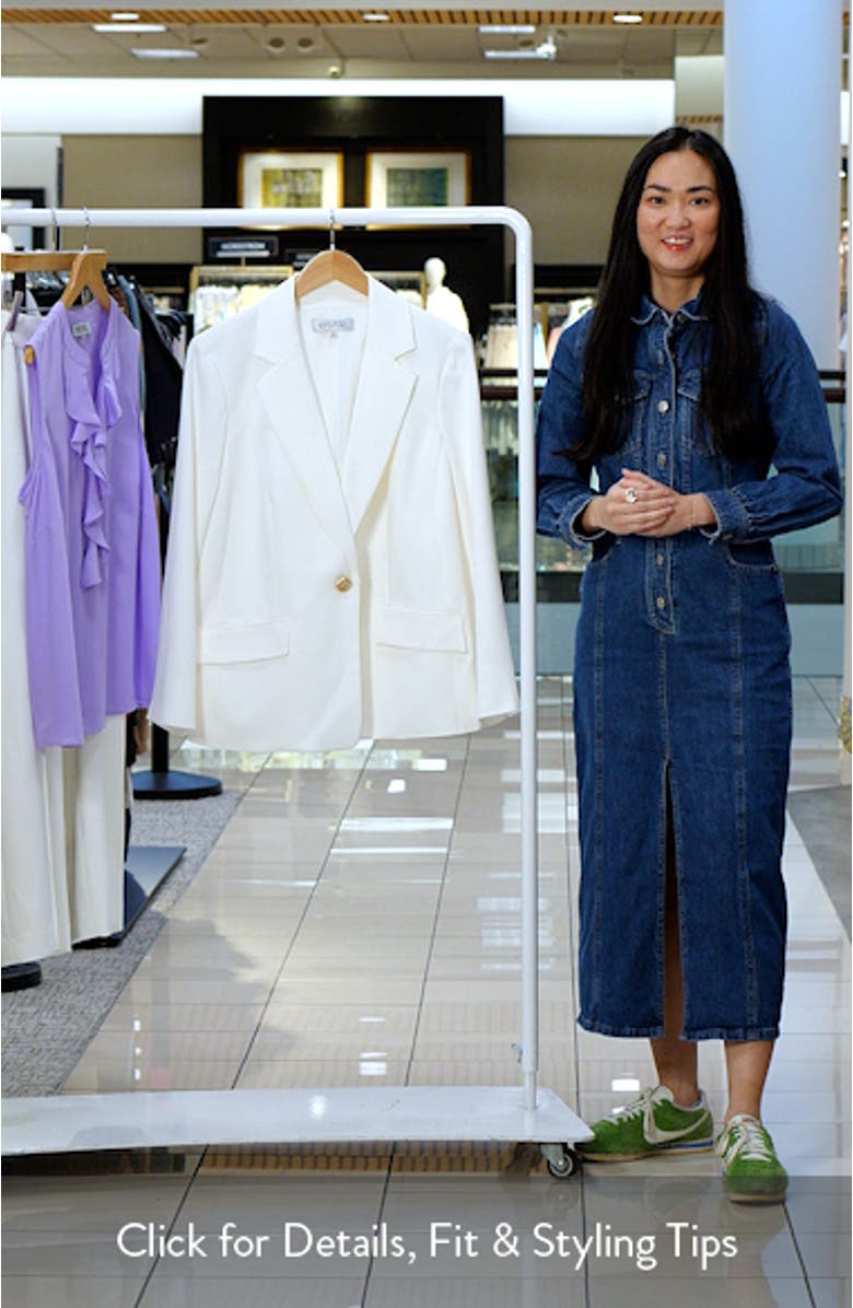 Stretch Crepe One-Button Blazer, sales video thumbnail