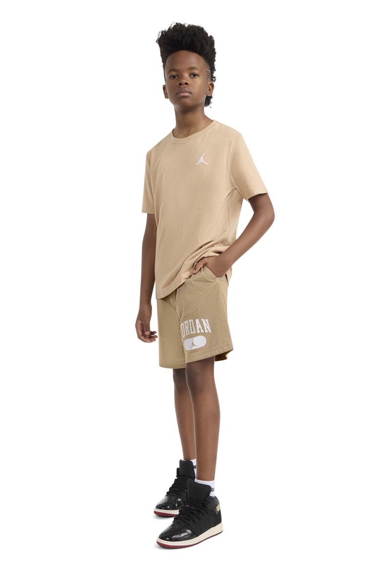 Kids' Mesh PE Shorts, Alternate, color, HEMP