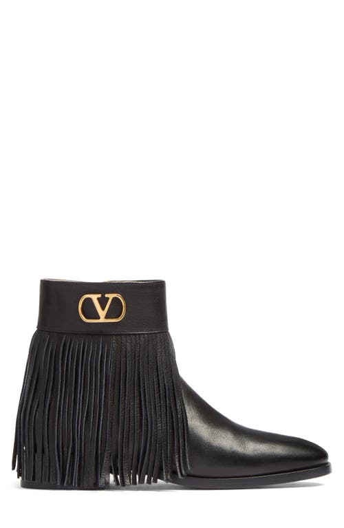 Valentino Round-head Short Boots In Nero