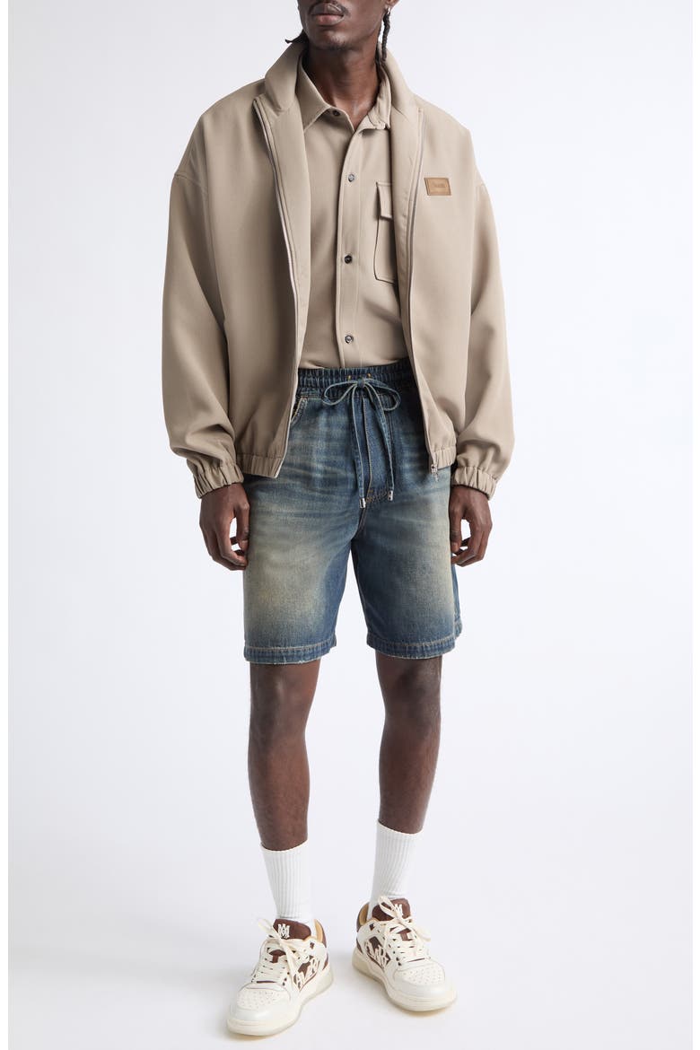 Logo Patch Stretch Cady Track Jacket, Alternate, color, DARK SAND